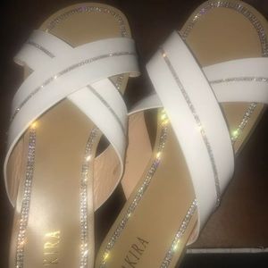 Bling flat akira sandals slides